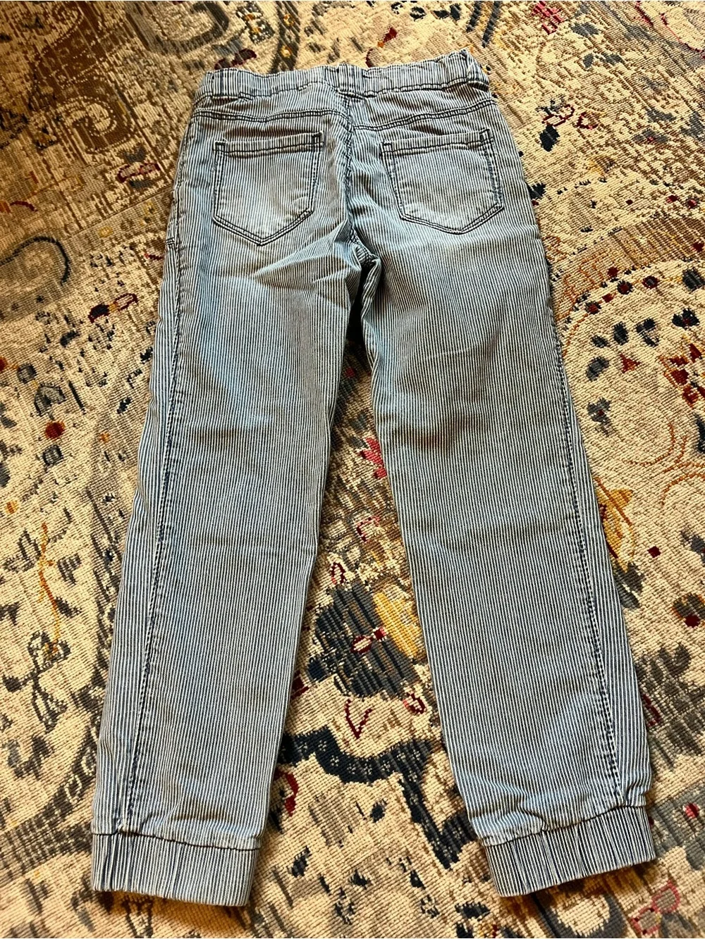Oshkosh B’gosh Size 6 Hickory Navy Striped Pants, Adjustable Waist Cotton